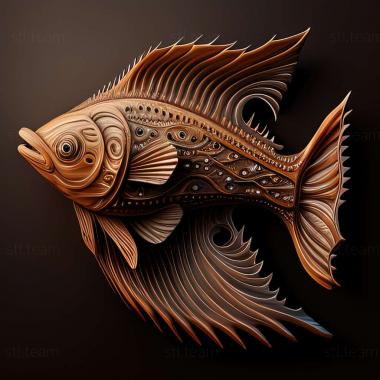 3D model Broad  finned pecilia fish (STL)